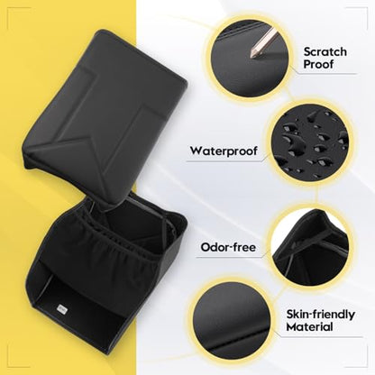 FIILINES Center Console Cover for Silverado & GMC Sierra 2019-2025, Suburban & Yukon & Tahoe 2021-2025 (Only Fit Bucket Seat), Armrest Cover Anti-Scratch Accessories Black - size: For Silverado & GMC Sierra 2019-2026