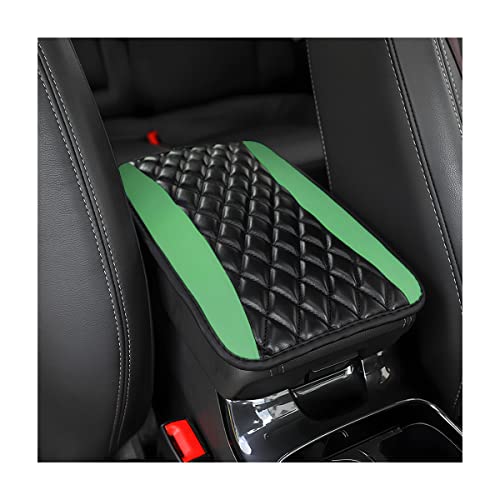 Car Center Console Cover, Leather Waterproof Armrest Seat Box Cushion Pad, Universal Decor Protector Mat, Auto Interior Accessories for SUV Truck Vehicle (Green) - color: Green