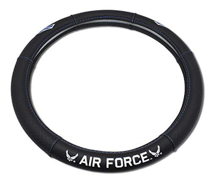 Elektroplate Officially Licensed US Air Force Wings Premium Steering Wheel Cover - Medium Size - Fits Mid-Size SUVs and Trucks with Diameter 14.7” to 15.4” - size: Medium - 15.25"
