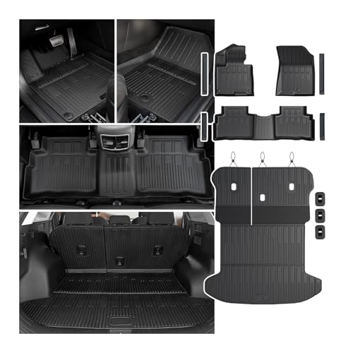 Floor Mats for Kia Sportage Gas 2026 2025 2024 2023(Not Fit PHEV & Hybrid), All Weather TPE Trunk Mat Cargo Liner with Backrest Mats & Door Sill Guards Car Mat Accessories