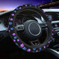 Paw Prints Steering Wheel Cover - Purple Dog Paws Galaxy Steering Wheel Car Accessories Universal 15 Inch Cute Steering Wheel Cover Girls Women Men Anti Slip Breathable Wheel Cover Protector - color: Purple dog Paws