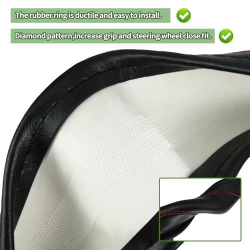 Golf Cart Steering Wheel Covers,13.5 to 14" Golf Cart Steering Wheel Cover Universal for Yamaha,EZGO TXT & RXV,Club Car DS & Precedent, Leather Comfortable, Non-Slip, Wear-Resistant (red) - color: red