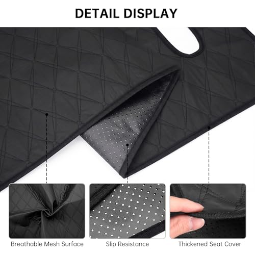 Golf Cart Seat Covers, Universal Golf Cart Seat Towel Blanket with 6 Front Pockets & Nonskid Bottom Fits for EZGO, Yamaha, Club Car and More 2 Person Seats Golf Carts, Black, 51.2 x 31.5 Inches