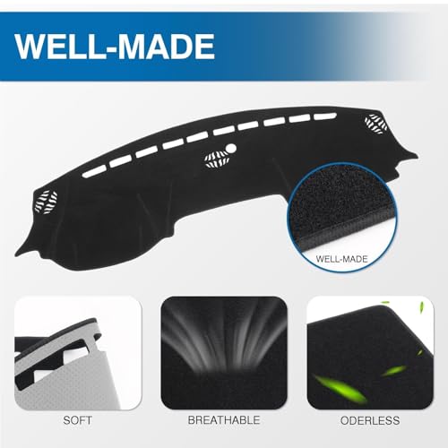 KUST Black Dash Cover for Dodge RAM 1500 2500 3500 2019-2024 2025 2026 Non-Slip Interior for Dodge RAM Accessories Dashboard Cover Custom Fit Dash Mat Sunshade Windshield Glare - size: Ram 19-26(Black)