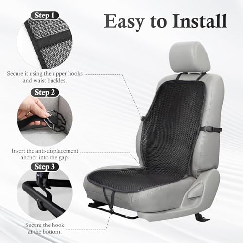 2 Pack 3D Air Mesh Car Seat Cushion - 41" x 15" Black Breathable Double Cool Chair Seat Pad for Truck, SUV, Van, Car - Universal Fit