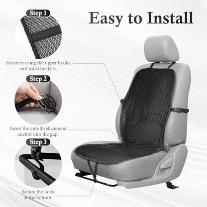 2 Pack 3D Air Mesh Car Seat Cushion - 41" x 15" Black Breathable Double Cool Chair Seat Pad for Truck, SUV, Van, Car - Universal Fit