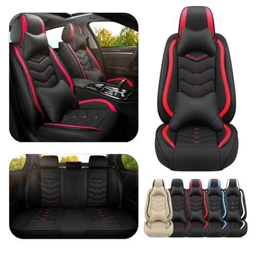 Car Seat Covers for Lexus RX 350 2007-2026, Premium Nappa Leather Car Seat Cover, Stylish Sport Seat Covers， Automobile Seat Cover Sets.(Luxury 5 Seats/Black Red) - color: Black Red, size: Luxury 5 Seats