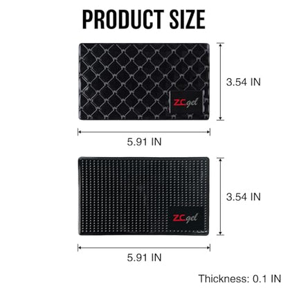 Sticky Dash Pad (4 Pack), Removable and Traceless Car Dashboard Mat with Heat Resistant, Sticky Non-Slip Dashboard Gel Pad for Cell Phone, Sunglasses, Keys, Coins and More (Size: 5.9" x 3.5")