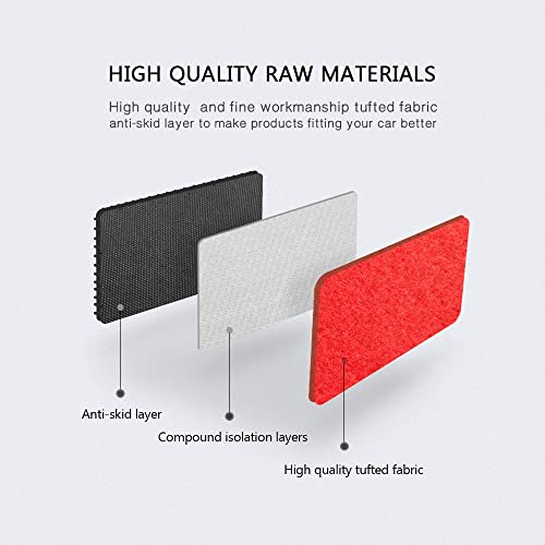 IKON MOTORSPORTS, Floor Mat Compatible with 2006-2011 Honda Civic, Factory Fitment Red Nylon Front & Rear Car Floor Mats Liner Carpets Replacement 3PC