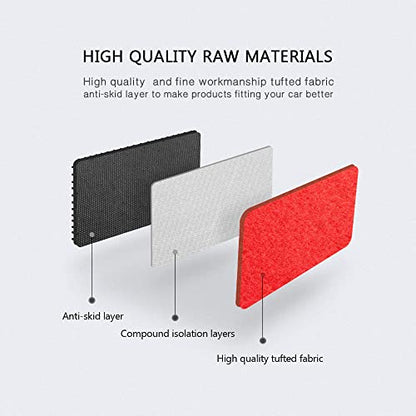IKON MOTORSPORTS, Floor Mat Compatible with 2006-2011 Honda Civic, Factory Fitment Red Nylon Front & Rear Car Floor Mats Liner Carpets Replacement 3PC