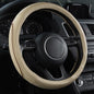CAR PASS Line Rider Universal Fit Delux Leather Steering Wheel Cover, for suvs,sedans,Vans,Trucks for 14.7" to 15" (Beige) - color: Beige