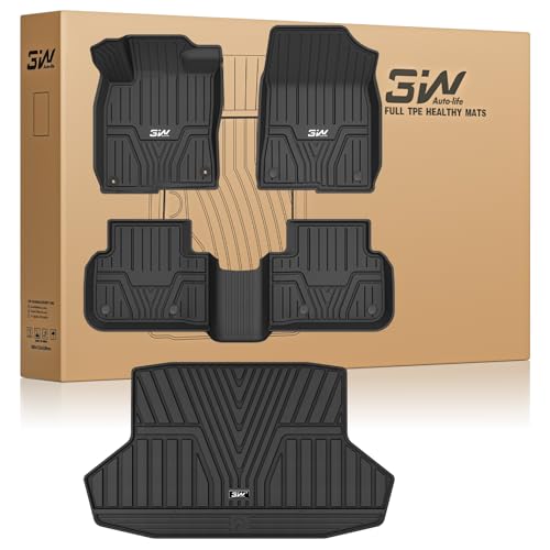 3W Floor Mats & Cargo Liner Fit for 2026 2022-2025 Honda Civic Sedan (Not Fit Hybrid/Manual/Hatchback), TPE Custom Fit Floor Liner and Trunk Full Set Car Mats - size: 6. Civic|22-26|Floor Mats & Cargo Liner