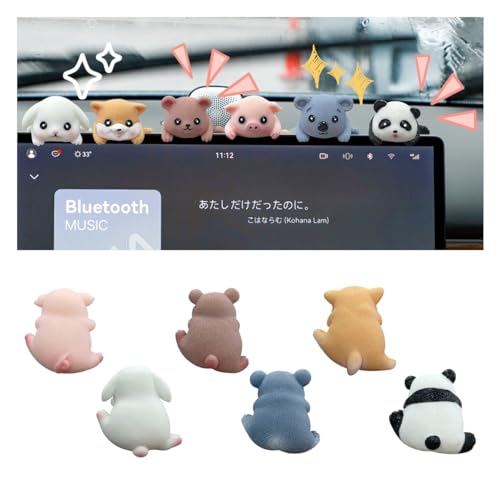 LAINLOY 6PCS Car Navigator Screen Ornaments, Dashboard Ornaments, Funny Car Display Decoration, Interior Decors Ornament Accessories for Women Funny Gifts (Climbing Animals) - size: Climbing Animals