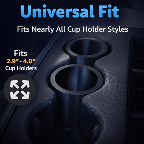 Slim Can Cup Holder Insert Adapter for Car | Fits 8.4oz & 12oz Skinny Cans | Reversible Wiggle-Free Design | Heat-Resistant | Compatible with Skinny Energy Drinks
