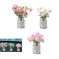 3 PCS Mini Flower Car Dashboard Decor, Cute Artificial Flower Vase Automotive Interior Dashboard Ornaments, Universal for Most Cars