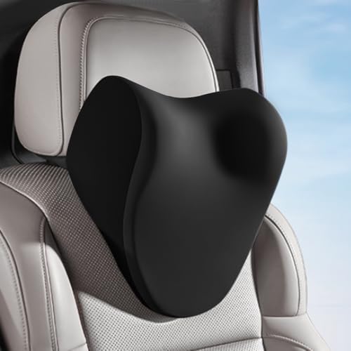 Car Neck Pillow for Driving, car headrest Pillow Head and Neck Rest Pillow for car headrest, Neck Support for car Driving or Traveling or Sleeping of Accessories with Memory Foam - color: Black