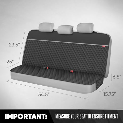 Motor Trend Dog Car Seat Cover for Back Seat - Waterproof Non-Slip Scratch-Resistant Back Seat Pet Cover for Dogs - Universal Fit Dog Accessories for Cars, Trucks, SUV, & Vans - Black - style: Rear Bench Cover