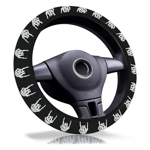 Skeleton Hand Steering Wheel Cover,Non-Slip Breathable Neoprene Steering Wheel Covers,Skeleton Car Accessories and Car Decor,Skull Gifts for Women,Men Universal 15 Inch Fit Auto,SUV,Truck - color: Skeleton Hand