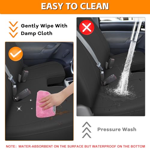Truck Bench Seat Cover Compatible with 2005-2014 Toyota Tacoma with Large Notched, Black