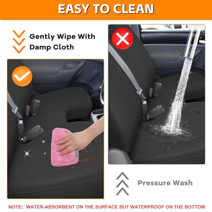 Truck Bench Seat Cover Compatible with 2005-2014 Toyota Tacoma with Large Notched, Black