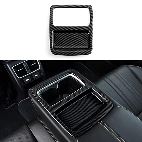 Car Rear Armrest Box Cup Decoration Decals for 2018 2019 2020 2021 2022 Honda Accord 10th Gen Accessories ABS Carbon Fiber Stickers - color: Rear Cup Holder Trim