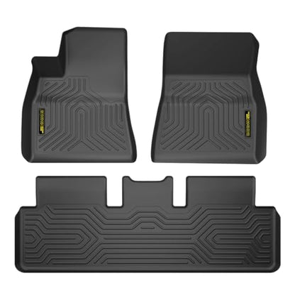PIT66 Floor Mats Cargo Liners Compatible with Tesla Model 3 2017-2023 Sept Old Style, NOT Fit 2023.Oct-2026 new Model (Heavy Duty) TPE 3-Piece Premium, All Weather Floor Liners Black - size: Fit Tesla Model 3 2017-2023 | 3PCS