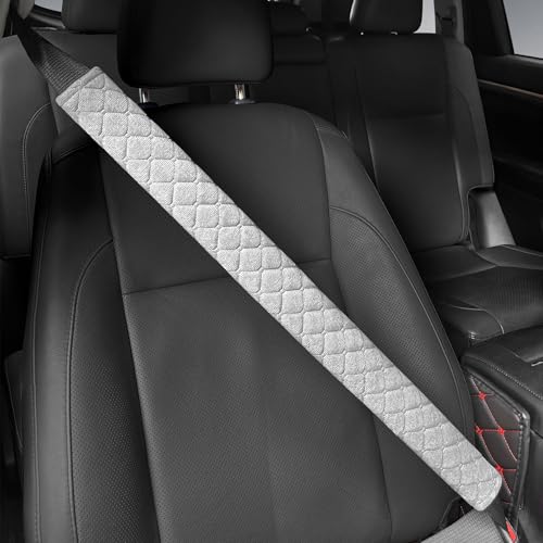 surpassme Car Seat Belt Pads Cover, 1 PC 25.5in Extra Length Seat Belt Shoulder Strap Covers Protector to Release Stress to Neck and Shoulder for a Safety Driving (Grey) - color: Grey, size: 1pc-25.5 inches