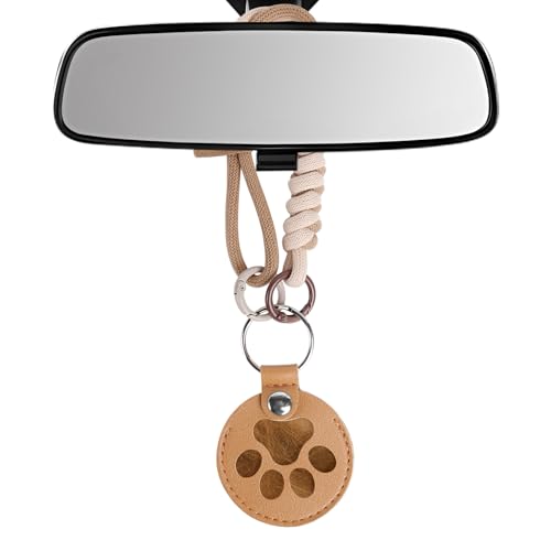 Car Hanging Ornament,Pawprint Hanging Ornament Cute Hanging Car Decor Pet Hair Storage Rearview Mirror Hanging Ornament for Car - color: Brown