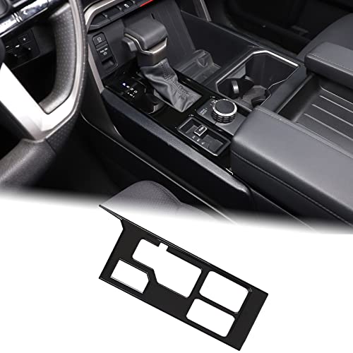 Aunginsy Central Control Gear Shift Panel Trim Cover Compatible with Toyota Tundra/Sequoia 2022-2024 Truck Gear Shifter Console Anti-Scratch Panel Frame Decorative Sticker Protection ABS Accessories - color: Piano Black, size: With 4WD