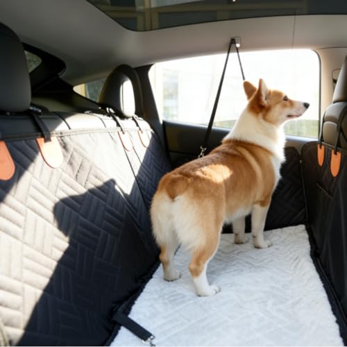 Dog Car Seat Covers,Back Seat Extender,Dog Seat Cover for Back Seat,Black,Replaceable Fleece pad,Waterproof,Dog Hammock for car - size: with arctic fleece washable pad