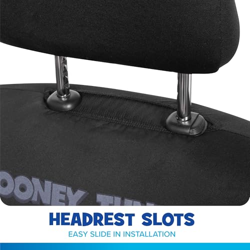 Looney Tunes Car Seat Covers – 2-Piece Front Seat Covers Featuring Bugs Bunny, Marvin the Martian, Taz & Daffy Duck – Universal Fit for Cars Trucks SUV Seat Covers for Car Cute Cartoon Car Accessories - size: 2 Front, style: Looney Tunes