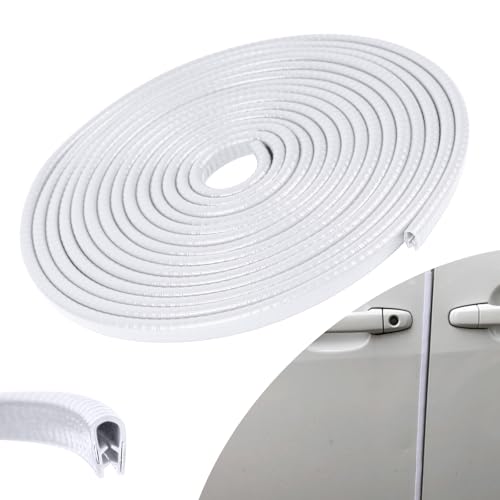Wuyaoyao 13.1Ft (4M) Car Door Edge Guards, Rubber U Shape Automotive Door Entry Guard Protector Strip, No Glue Required, Universal Vehicle Doors Edge Trim, Exterior Car Accessories (White, 13.1FT) - color: White, size: 13.1FT