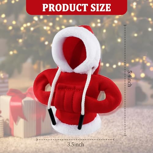 OFBAND Hoodie Car Gear Shift Cover,Christmas Car Decor Gear Shift Knob Cover for Manual/Automatic Shift Knob,Universal Interior Car Accessories Hoodie for Gearr Shifter Knobs (Christmas Red) - color: Christmas Red