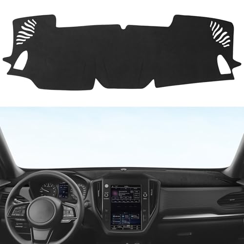 Dashboard Cover Mat for Subaru 2025 2026 Forester Accessories Black Flannel Material Anti-Slip Dash Cover Mat Sunshade Glare UV Rays Protector - size: for Subaru 2025-2026 Forester