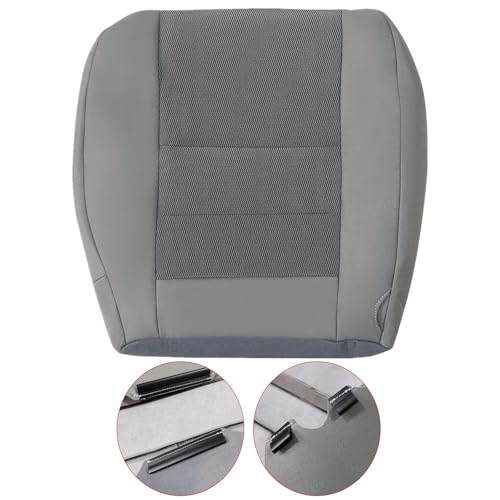 SecosAutoparts Driver Side Bottom & Foam Cushion Replacement Cloth Seat Covers Gray Compatible with Ford F250 F350 F450 F550 2003 2004 2005 2006 2007