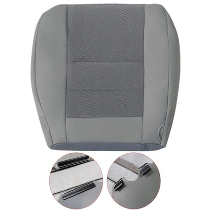 SecosAutoparts Driver Side Bottom & Foam Cushion Replacement Cloth Seat Covers Gray Compatible with Ford F250 F350 F450 F550 2003 2004 2005 2006 2007