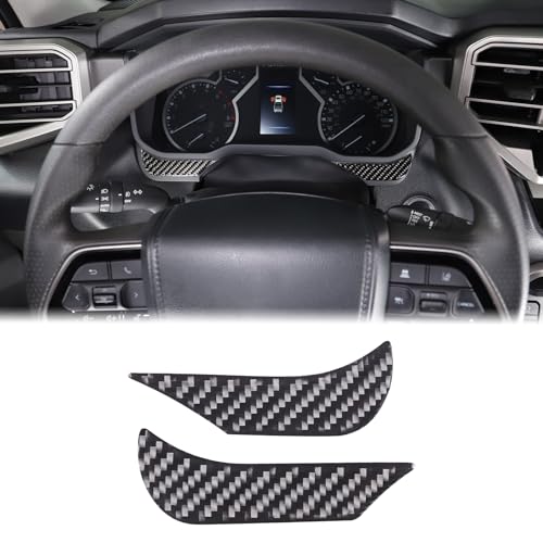Aunginsy Car Center Control Dashboard Decorative Stickers Compatible with Toyota Tundra/Sequoia 2022-2024 Real Carbon Fiber Center Console Dashboard Panel Protection Cover Trim Stickers Accessories - size: Dashboard Trim Sticker