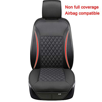 Black Panther Car Seat Cover, Luxury Car Protector, Universal Anti-Slip Driver Seat Cover with Partial Backrest Coverage (Middle Part Only) (1 Piece, Black) - color: 1Piece-Black