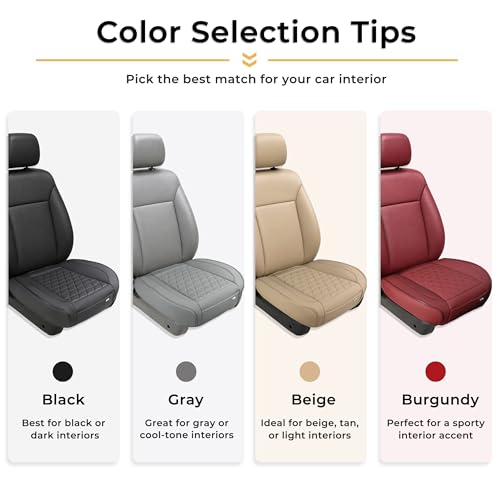 Black Panther 1 Pair Luxury Car Seat Covers Front Bottom Seat Cushion Covers, Anti-Slip and Wrap Around The Bottom, Fit 95% of Vehicles - Beige - color: Front Pair Beige