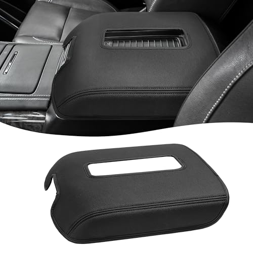 Center Console Armrest Cover for GMC Sierra & Chevrolet Silverado 2014-2018, Tahoe & Yukon & Suburban 2015-2020, Bucket Seat, Car Armrest Protector, Scratchproof, Black