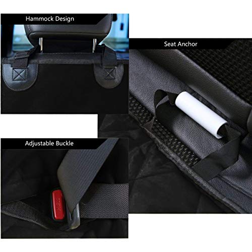 Pet Magasin Bench Car Seat Cover Dog Car Seat Protector 100% Waterproof Heavy Duty Pet Nonslip Hammock Black 58” x 54” Universal Fit for Cars SUVs and Truck