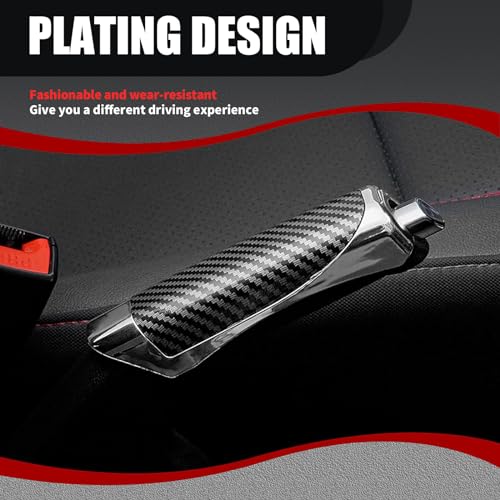 Pack-1 Car Handbrake Cover, Anti-scratch ABS Decorative Protective Case, Automobile Interior Supplies, Universal for Most Cars, SUVs and Vans (Carbon Fiber Black), LEESST301CB-1PC