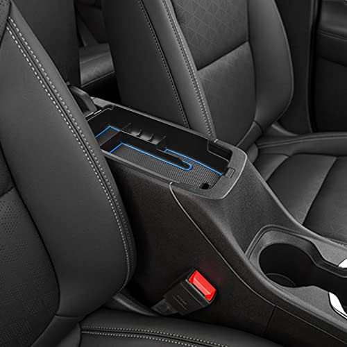Center Console Organizer Tray Compatible with Chevy Bolt EUV Bolt EV Accessories 2022-2023 Interior Secondary Armrest Storage Glove Box Divider ABS Material, Customized Design, Blue