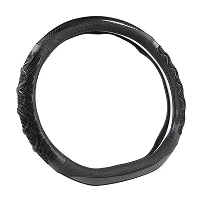 GIANT PANDA Steering Wheel Cover for Nissan Altima Rogue - Car Steering Wheel Cover for Nissan D Shape(Black-D-Shaped) - color: Black