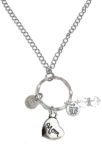Rear View Mirror Car Charm Ornament, Sun Catcher, Hanging Pendant, Stainless Steel Chain and Crystal Accents, Packaged in a Gift Bag (Mom) - size: Mom