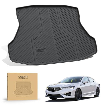 LASFIT Cargo Mat for Acura ILX 2013-2022 Sedan, Trunk Mat Cargo Liner with Raised Edges All Weather TPE Trunk Liner for Rear Cargo Area Protection, Black - size: 2013-2022 | For Acura ILX | Cargo Mats