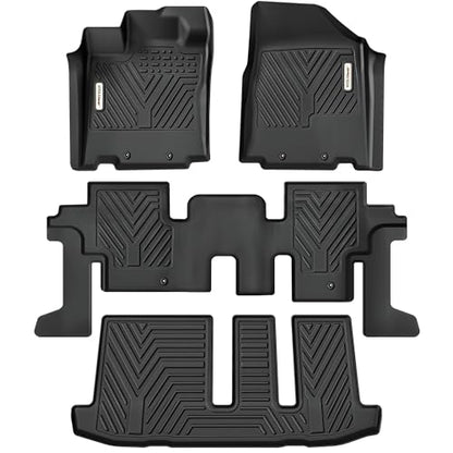 YITAMOTOR Floor Mats for Nissan Pathfinder 2013-2020, Infiniti QX60 2014-2020, JX35 2013, Custom Fit All Weather Anti-Slip TPE Rubber Mat, Pathfinder Accessories, 3 Row Automotive Floor Liners, Black - style: 13-20 Nissan Pathfinder/13 Infiniti JX35/14-20