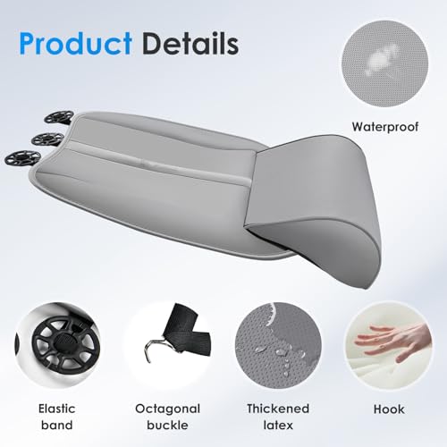 Car Seat Extender Leg Support Cushion for Driver Seats Office Chair, Leather Widened seat Cushion for Long Drivers Universal Car Seat Cushion Legs Rest Pads-Grey - color: Grey