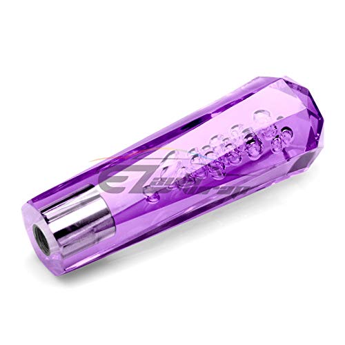 EZAUTO WRAP Shift Knob Stick Crystal Transparent Bubble Purple Throw Gear Shifter 15cm - color: Purple, size: 15cm