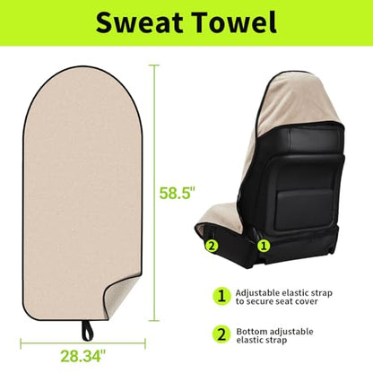 Leader Accessories Towel Waterproof Car Seat Cover Beige for Trucks SUV Seats Fitness Athletes Pets Gym and Water Sport - color: Towel Beige 1pcs